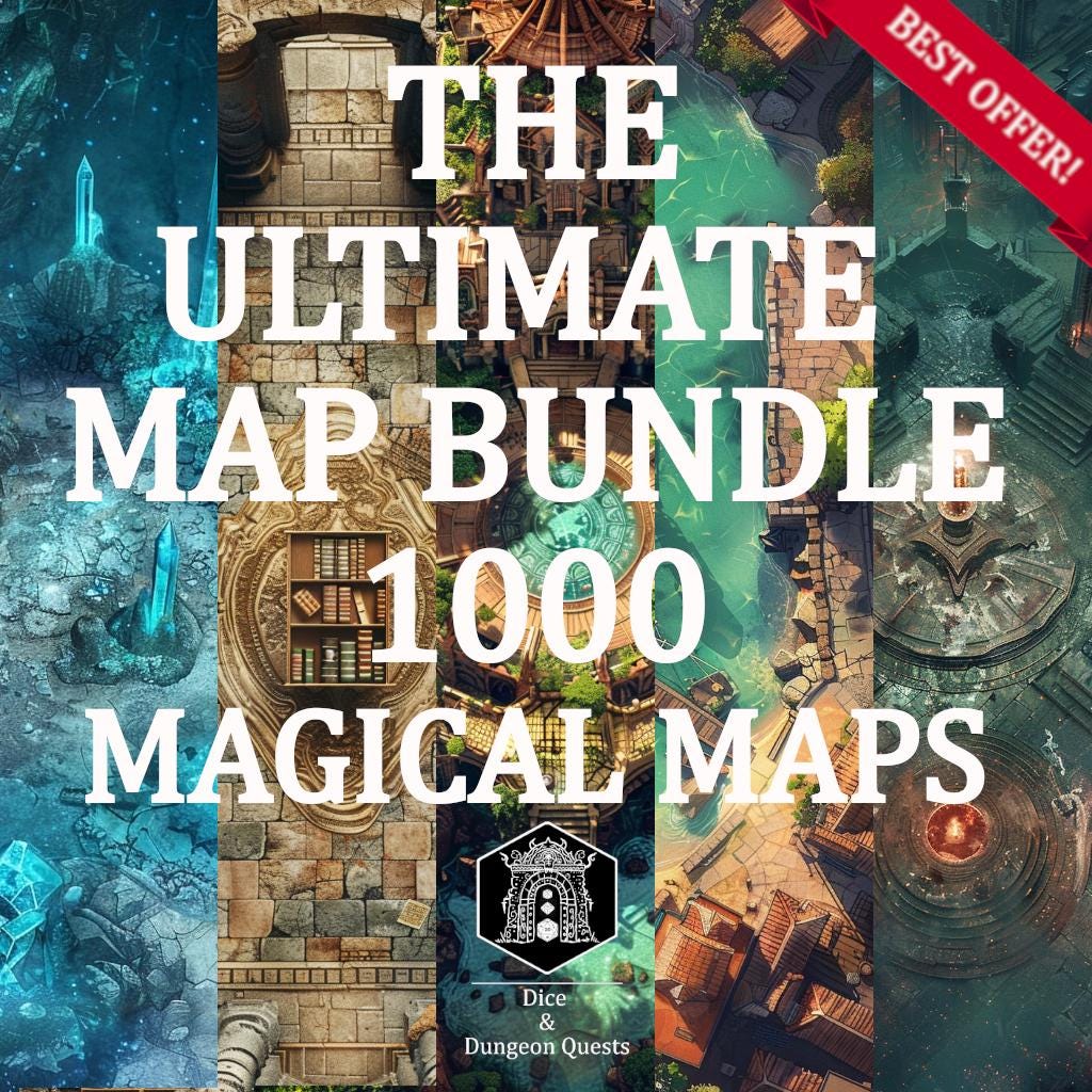 Ultimate Battle Map Bundle - 1000 Digital Battle Maps (16:9), for DnD or Pathfinder,  Roll20, DDB, AboveVTT, Foundry and VTT