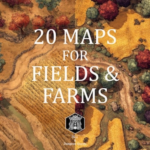 Battle Map Art - 20 Digital Maps (16:9) for Fields and Farms, for D&D or Pathfinder rpg, for Roll20, Foundry or VTT - Roll20 rpg dnd maps
