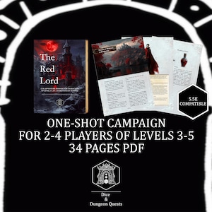 Aventura de rol autoconclusiva: El Señor Rojo - Módulo de aventura autoconclusiva de Halloween vampírico (5E o 5.5E, niveles 3-5) (Descarga digital)