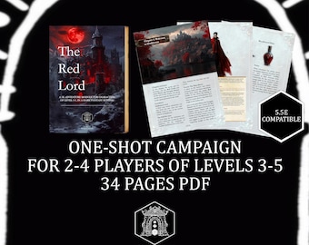 RPG One-Shot Adventure : The Red Lord - Module d'aventure vampire vampire pour Halloween (5E ou 5.5E, niveaux 3-5) (téléchargement numérique)