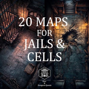 Battle Map Collection (16:9) voor Jails and Cells, voor D&D (Dungeons and Dragons) of Pathfinder, voor Roll20, Foundry of VTT
