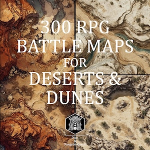 Battle Map Art - 300 Digital Maps for Deserts and Dunes, for VTT RPG Tabletop, Roll20, Fantasy Grounds or Foundry (digital download)