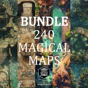 Battle Map Art BUNDLE - 240 Digital Battle Maps (16:9) for D&D (Dungeons and Dragons) or Pathfinder, for Roll20, Foundry or VTT