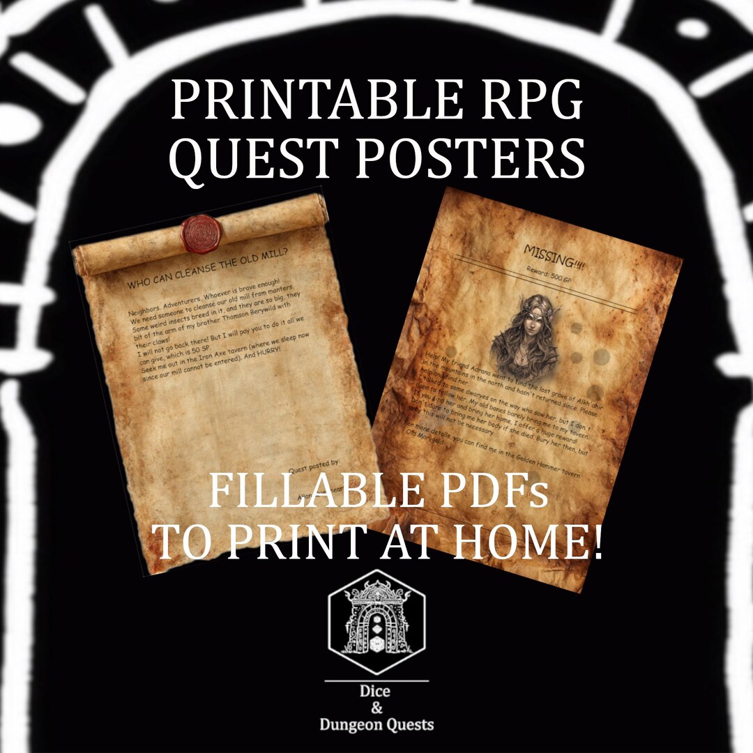 RPG Bounty Poster Art: Create Quests for Your Rpgs - Editable PDF Art ...