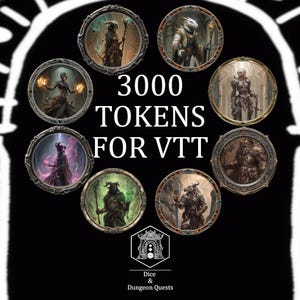 3000+ RPG Token Art Collection: D&D, Pathfinder, VTT (Digital Download)