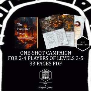 Aventura de RPG de uma sessão: A Forja Esquecida - Módulo de Aventura Épica de uma sessão (5ª Edição ou 5.5ª Edição, Níveis 3-5) (Download Digital)
