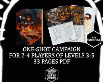 RPG One-Shot Adventure: The Forgotten Forge - Epic One-Shot Adventure Module (5E or 5.5E, Levels 3-5) (Digital Download)
