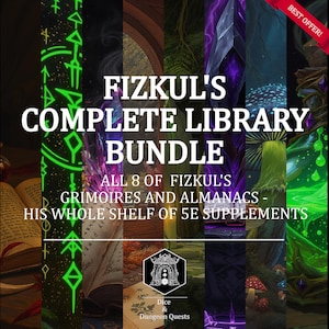 Fizkul's Ultimate Library Bundle - 8 DnD 5e Lore Books, 160 Items, Potions, Herbs, Crystals & Rituals for Game Masters (digital download)