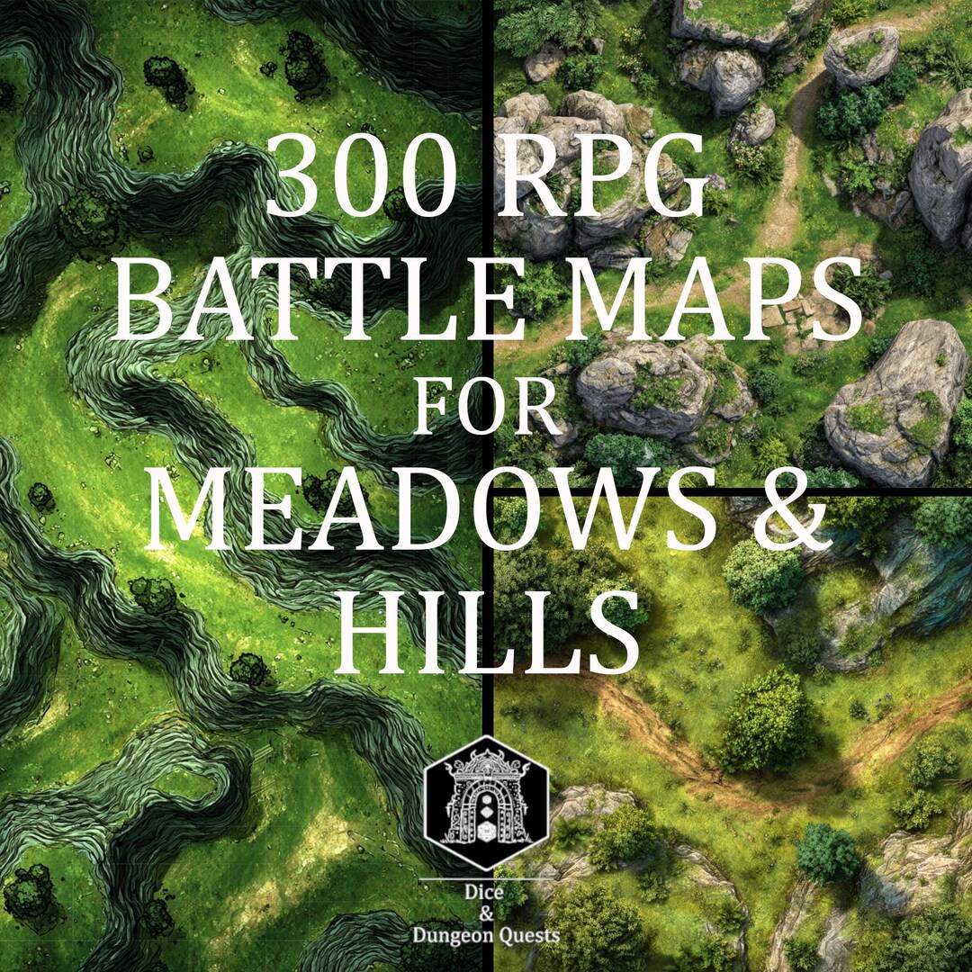 Battle Map Art - 300 Digital Maps for Meadows and Hills, for VTT RPG ...