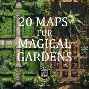Colección de mapas de batalla (16:9) para Magical Gardens, para D&D (Dungeons and Dragons) o Pathfinder, para Roll20, Foundry o VTT