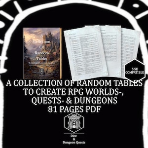 RPG Random Table Collection: Adventure Creation for TTRPGs (Digital Download)