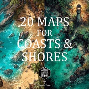 Colección de mapas de batalla (16:9) para Coasts and Shores, para D&D (Dungeons and Dragons) o Pathfinder, para Roll20, Foundry o VTT