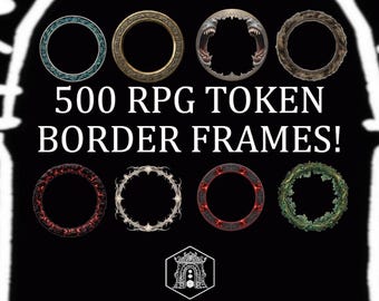 Marcos para fichas de juegos de rol virtuales (VTT): Para juegos de rol de mesa y plataformas virtuales (500 imágenes PNG) (Descarga digital)