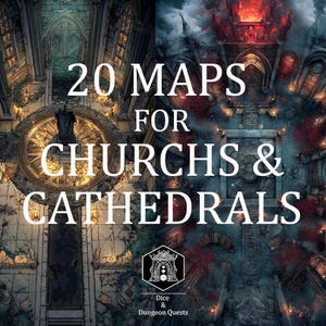 Battle Map Collection (16:9) voor kerken en kathedralen, voor D&D (Dungeons and Dragons) of Pathfinder, voor Roll20, Foundry of VTT