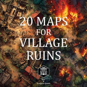 Battle Map Collection (16:9) voor Village Ruins, voor D&D (Dungeons and Dragons) of Pathfinder, voor Roll20, Foundry of VTT
