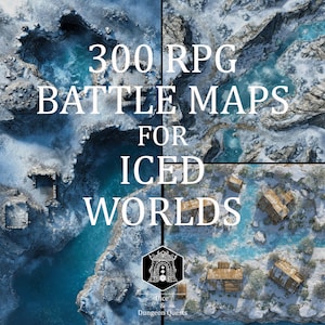 Arte de mapas de batalla: 300 mapas digitales para Iced Worlds, para juegos de rol de mesa VTT, Roll20, Fantasy Grounds o Foundry (descarga digital)