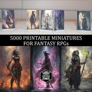Miniaturas de rol imprimibles: paquete de figuras de papel/miniaturas de papel imprimibles para juegos de rol (descarga digital)
