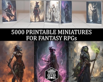 Miniaturas de rol imprimibles: paquete de figuras de papel/miniaturas de papel imprimibles para juegos de rol (descarga digital)