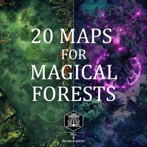 Coleção de Mapas de Batalha (16:9) para Florestas Mágicas, para D&D (Dungeons and Dragons) ou Pathfinder, para Roll20, Foundry ou VTT