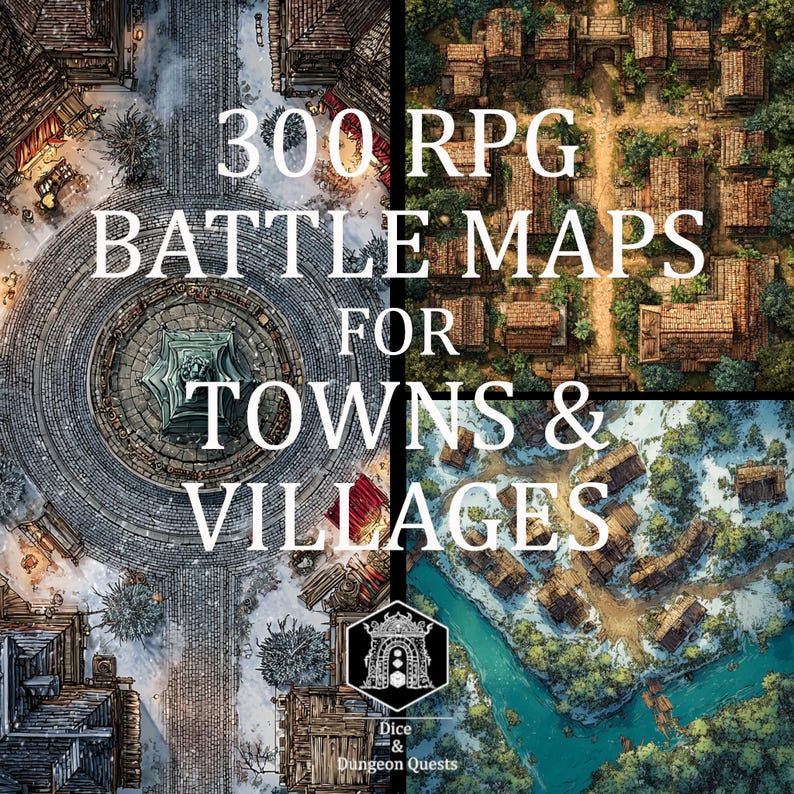 Battle Map Art - 300 Digital Maps for Villages and Towns, for VTT RPG ...