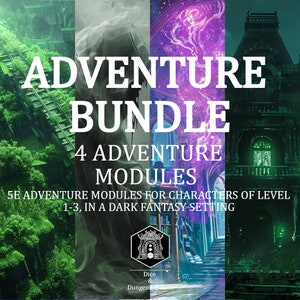 5E D&D Adventure Bundle: Four One-Shot Campaigns (Levels 1-3) (Digital Download)