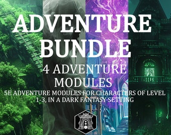 RPG Adventure Bundle: Four One-Shot Campaigns / Adventure Modules for 5E or 5.5E (Levels 1-5) (Digital Download)