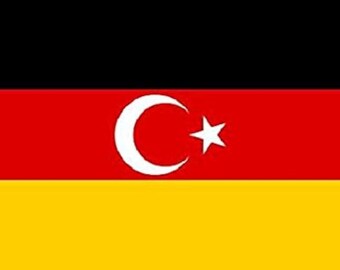 German-Türkiye flag - Germany flag 90 x 150 cm with brass eyelets