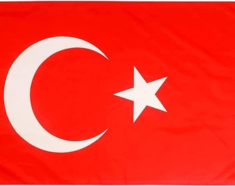 Turkey Flag - Turkish National Flag 90 x 150 cm with Brass Eyelets - Weatherproof Flag for Flagpole - 100% Polyester