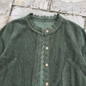 Lace Trim Corduroy Jacket: Cotton Button Up Layering Cardigan image 5