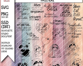 Paquete de archivos de diseño de perezosos: con motivos esponjosos y frases acogedoras para que los amantes de los perezosos los combinen.