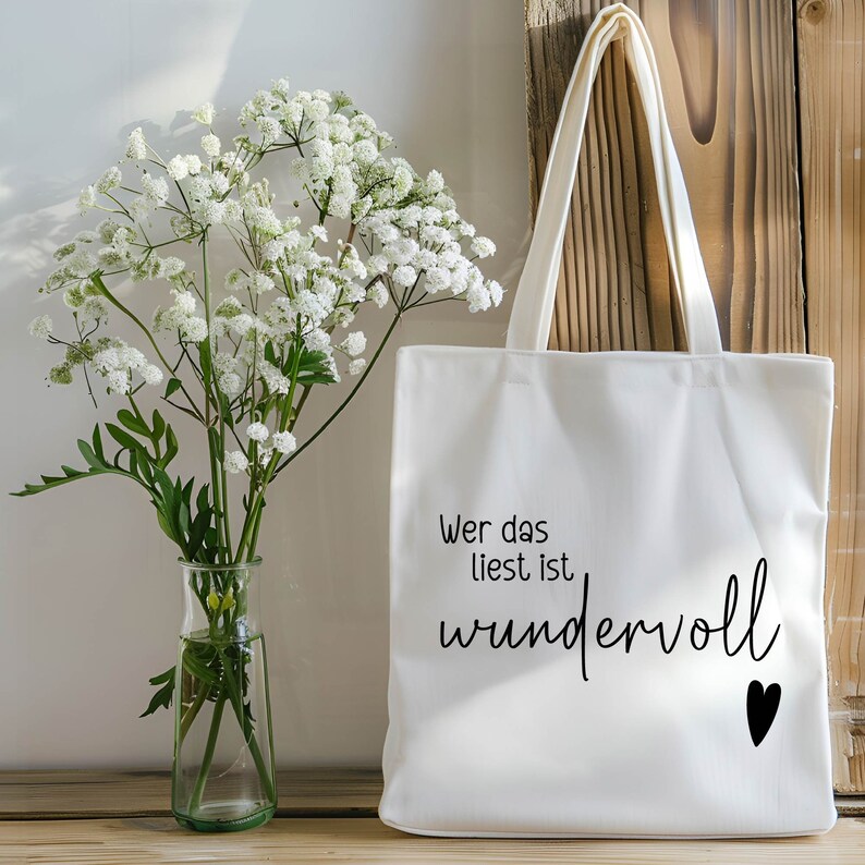 German Einkaufstasche Tasche Beutel Statements Spruch Plotterdatei Plotten Silhouette Cricut Laser SVG PNG Farballerliebst Commercial use Bild 3