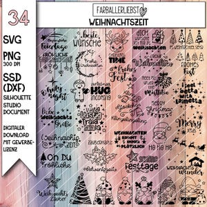 Plotter files bundle Christmas time with Christmas motifs - hand-drawn by Farballerliebst - includes all common formats