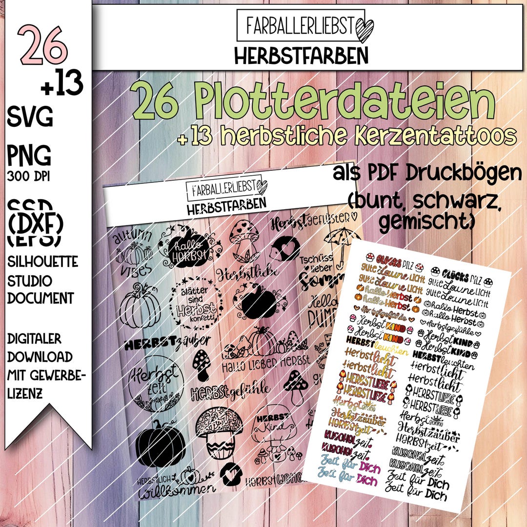 Plotter Files Bundle: Autumn Colors With Autumnal Motifs for the ...