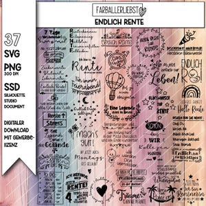 File plotter pensione pensionato pensione di vecchiaia addio plottaggio silhouette cricut laser file SVG vettore Farballerliebst licenza commerciale