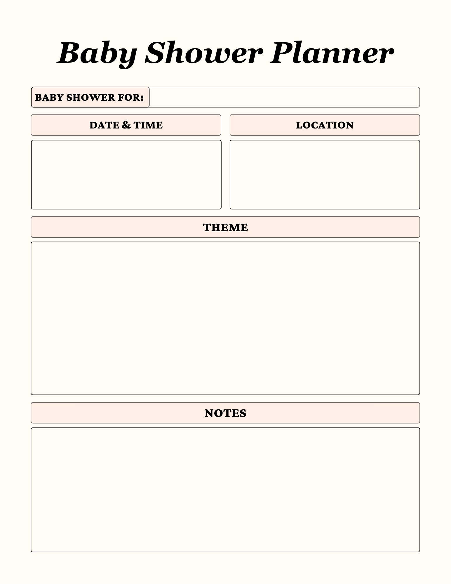 Printable PDF Baby Shower Planner, Baby Shower Planner, Planning a Baby ...