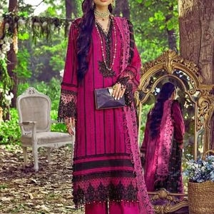 Pakistan 3 Piece Embroidered Lawn Dress | Pakistani Summer Dress Small size | Pakistani 3 Piece Dress