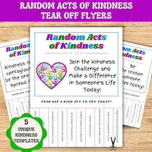 Random Acts of Kindness-activiteit, afscheurfolder, afdrukbare vriendelijkheid, vriendelijkheid in de klas, zondagsschool, vriendelijkheid verspreiden, kindervriendelijkheid