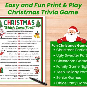 Weihnachtsquiz: Was war zuerst da? – zum Ausdrucken! Weihnachtsquiz für Jugendliche, Erwachsene, Senioren, Familienweihnachten, Bürospiele Bild 4