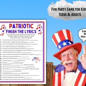 Patriotic Finish the Lyrics Game, Patriotic Trivia, Patriotic Songs ...