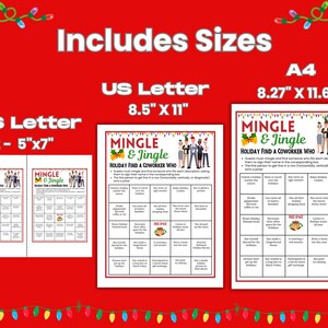 Holiday Mingle and Jingle Office Bingo, Find the Guest Bingo, Christmas ...