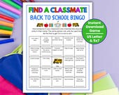 Back to School Bingo, Classroom Bingo, Getting to Know You, Classroom Icebreaker Bingo, Fun Classroom Game for Elementary, Middle School