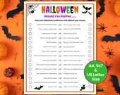 Halloween Would You Rather Questions for Kids & Adults, Classroom Halloween Activity, Halloween icebreaker, Office party games, This or That