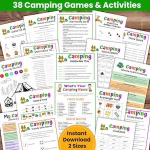Camping Games Printable, Camping Activities, Camping Games Kids Familes, Scavenger Hunts Scout Games, Campground Games, Camping Activities
