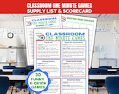 Classroom One Minute Games, Fun Classroom Games, Quick Icebreaker Games, Elementary Student Games, Middle School Games, High School Games