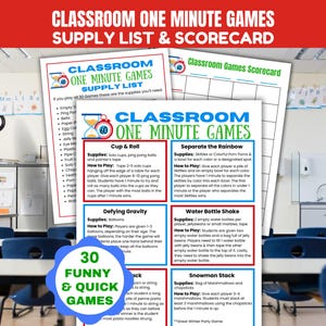 Classroom One Minute Games, Fun Classroom Games, Quick Icebreaker Games, Elementary Student Games, Middle School Games, High School Games