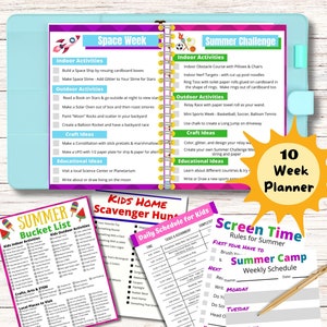 Summer Camp at Home, Summer Activities for Kids, Summer Printable Planner, Summer Camp Curriculum Planner, Ideas for Summer, Activity Bundle