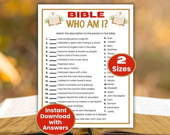 Bible Who Am I Trivia Game, Church Games Bible Trivia for Kids, Teens, Adults, Sunday School, Youth Groups, Women's Ministry, Christian Game
