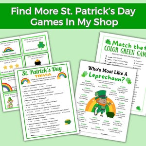 St. Patrick's Day Trivia Game, Fun St. Paddy's Day Trivia Questions, Irish Games, Classroom Trivia, Office party, Teens, Games for Seniors image 9