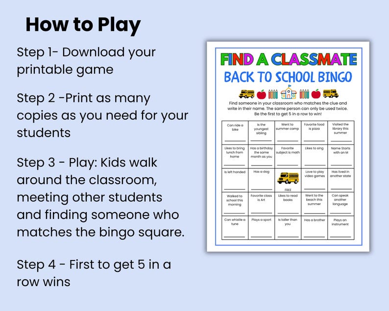 Back to School Bingo, Classroom Bingo, Getting to Know You, Classroom ...