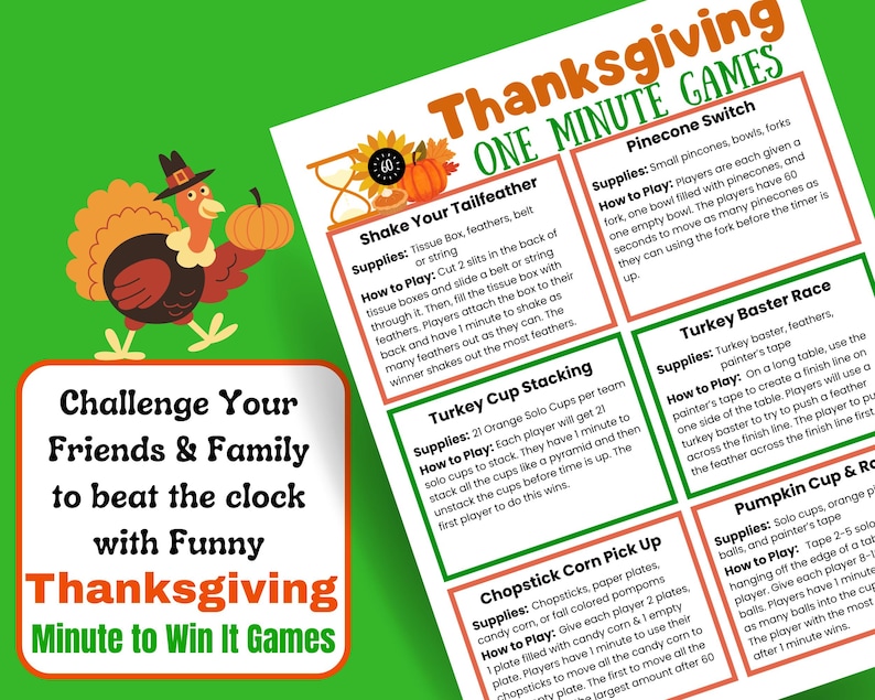 Thanksgiving Minute To Win It Games